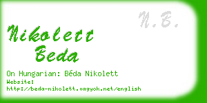 nikolett beda business card