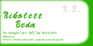 nikolett beda business card